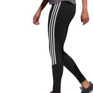 Adidas Women's Standard 19 Black 3-Stripe Athletic Tights Size XS (4-6)